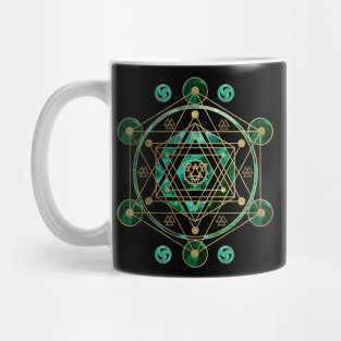 Sacred Geometry Ornament in gold and malachite Mug